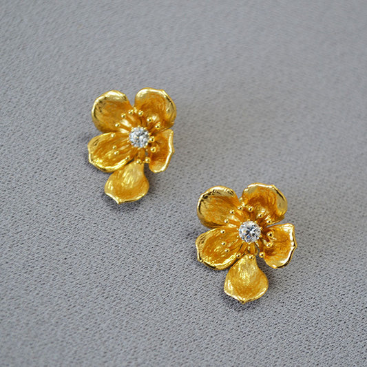 Delicate Artisan Gold Earring