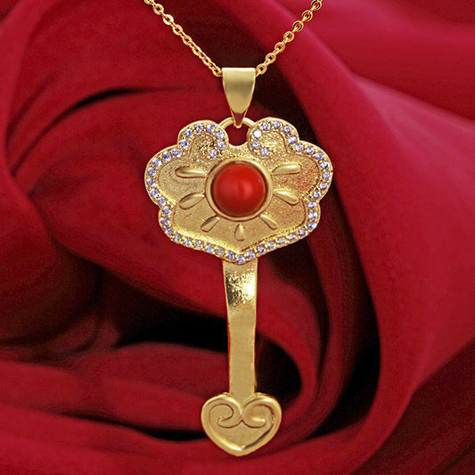 Delicate Artisan Gold Pendant