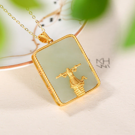 Delicate Artisan Gold Pendant