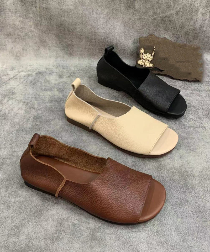 LM | Minimalist, open-toe slip-on flats