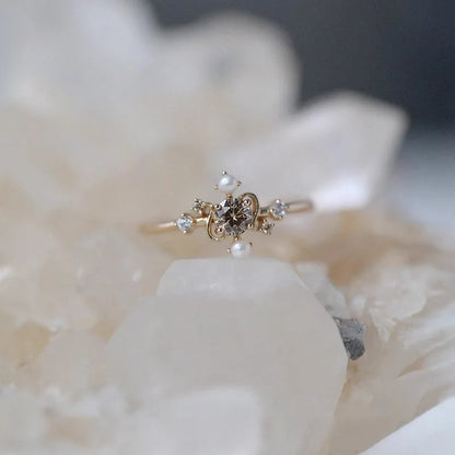 Delicate Artisan Pearl Ring