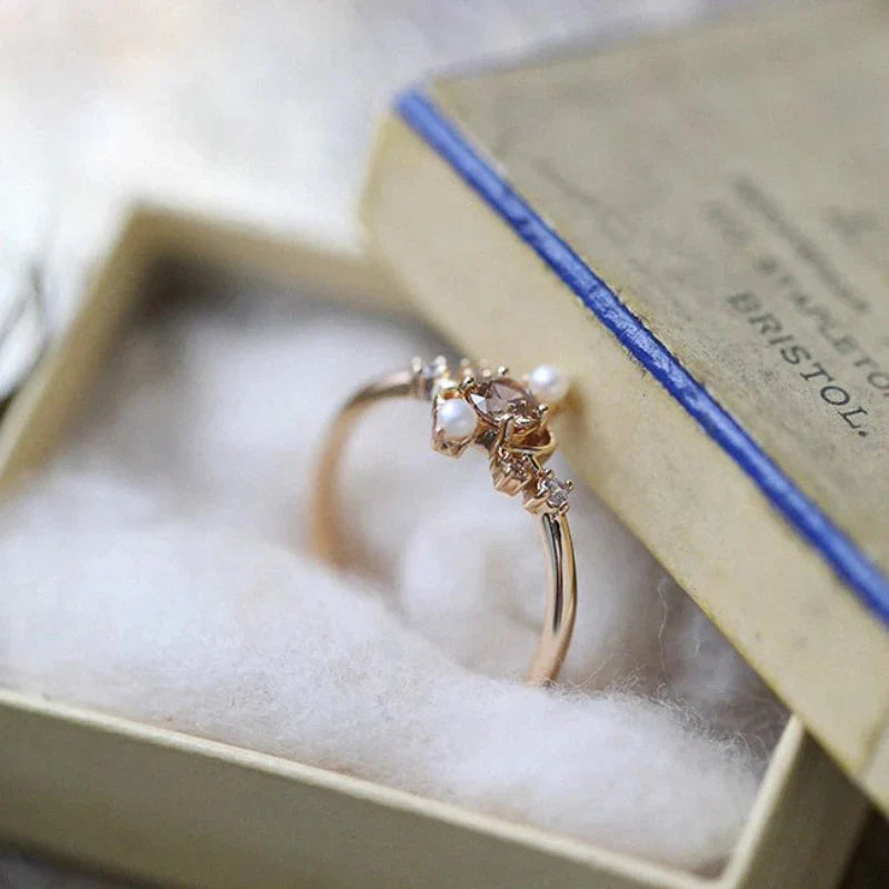 Delicate Artisan Pearl Ring