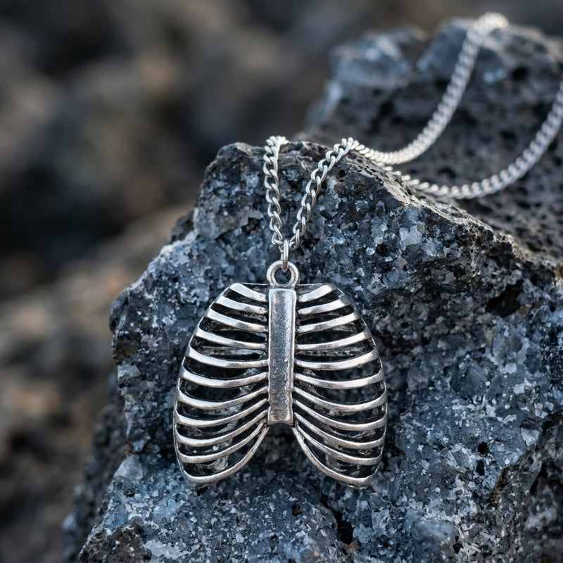 Skeletal Rib Cage Dark Necklace