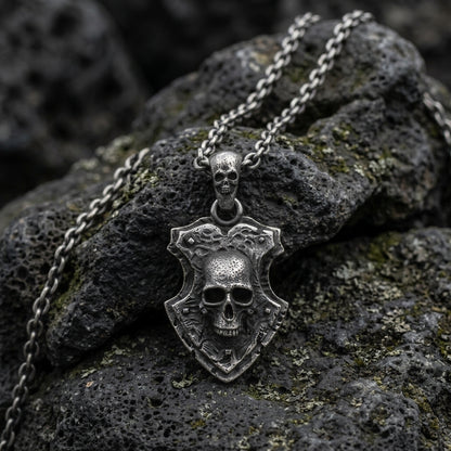 Skull Shield Pendant Necklace