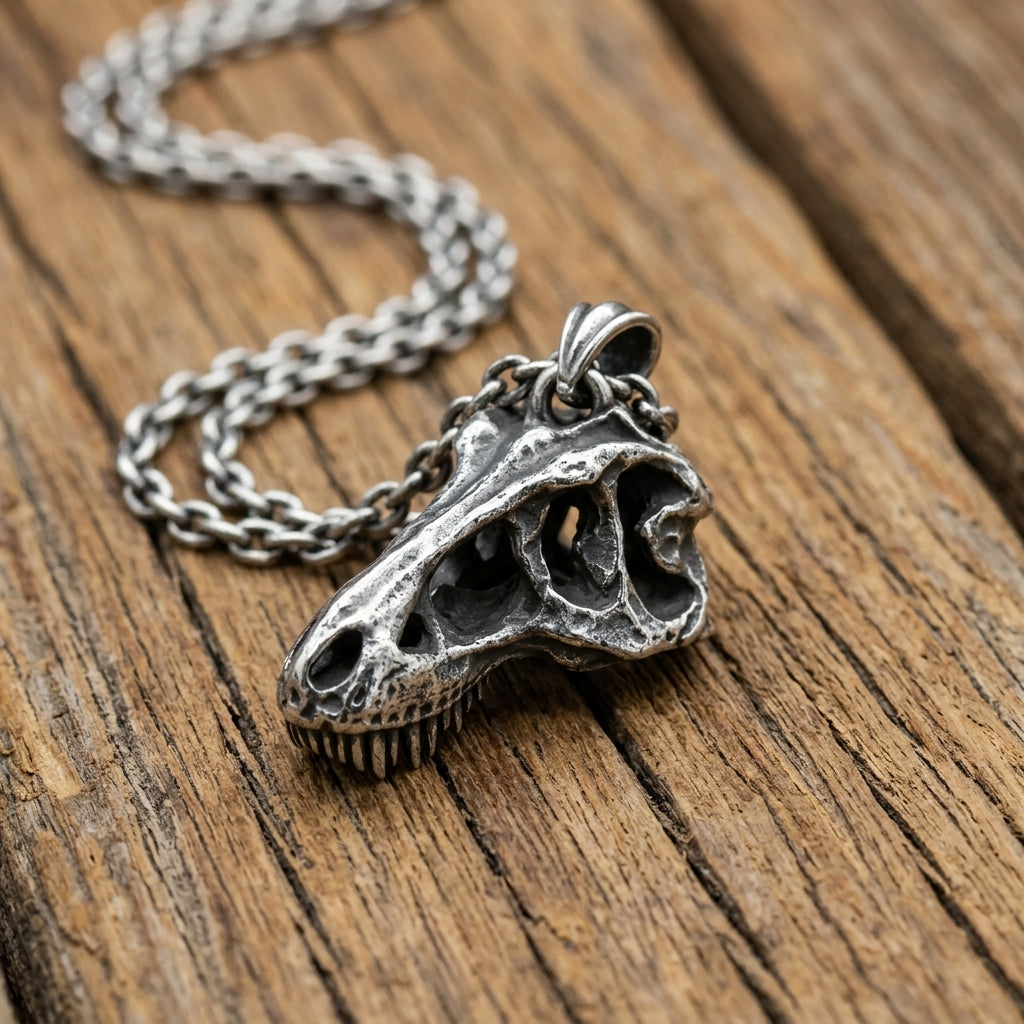 T-Rex Skull Pendant Necklace