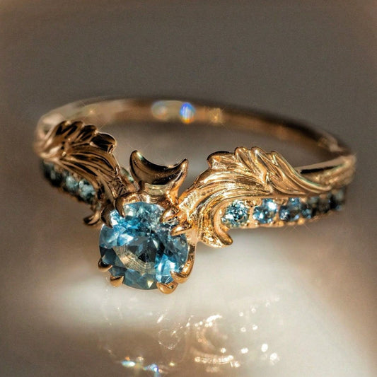 Exotic Nature Blue Calm Crystal Ring