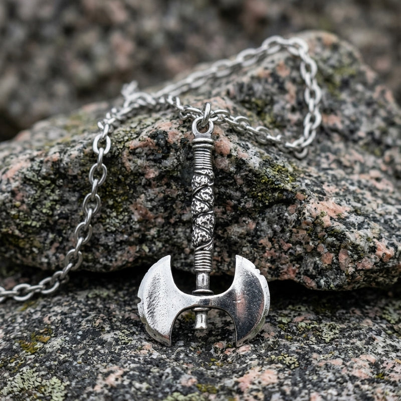 Viking Double Blade Axe Necklace