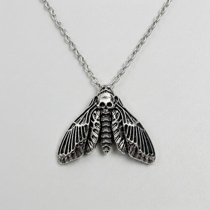 Head Hawk Moth Skull Pendant Necklace