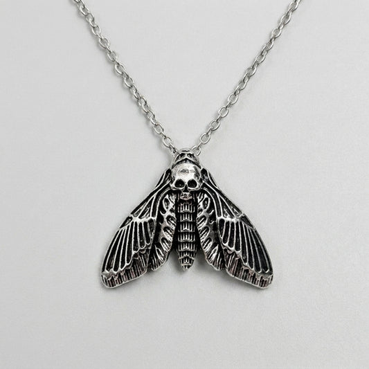Head Hawk Moth Skull Pendant Necklace