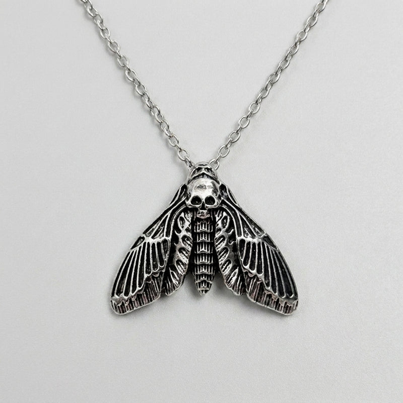 Head Hawk Moth Skull Pendant Necklace