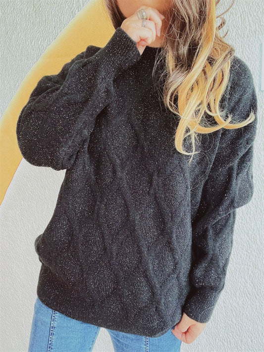 Laura® | Diamond sweater with a crew neck and long sleeves