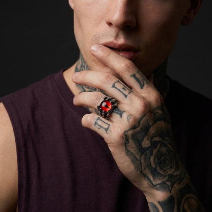 Dragon Claw Red Evil Eye Ring