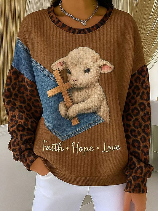 Comstylish Women's Faith Hope Love Sweatshirt