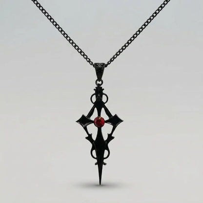 Crimson Stone Gothic Necklace