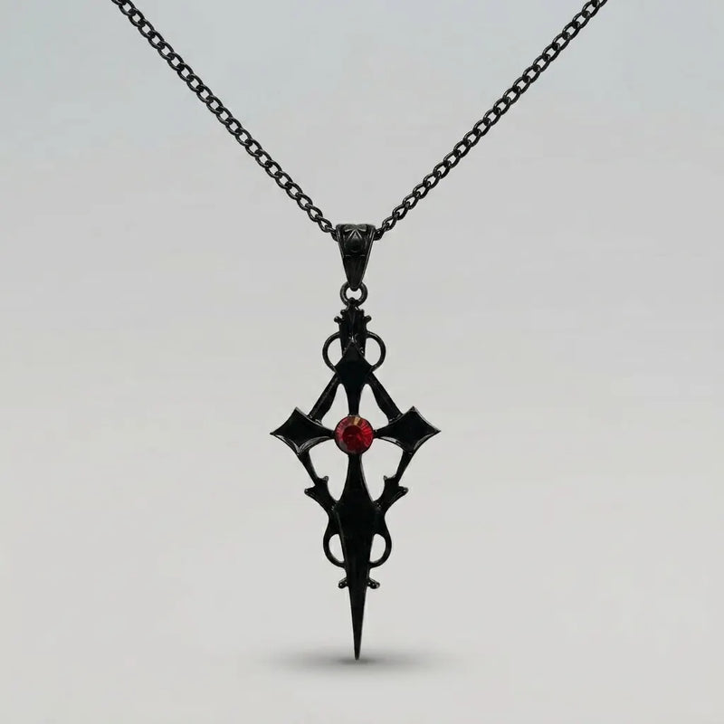 Crimson Stone Gothic Necklace