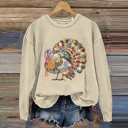 Comstylish Thanksgiving Ethnic Turkey Casual Sweatshirt