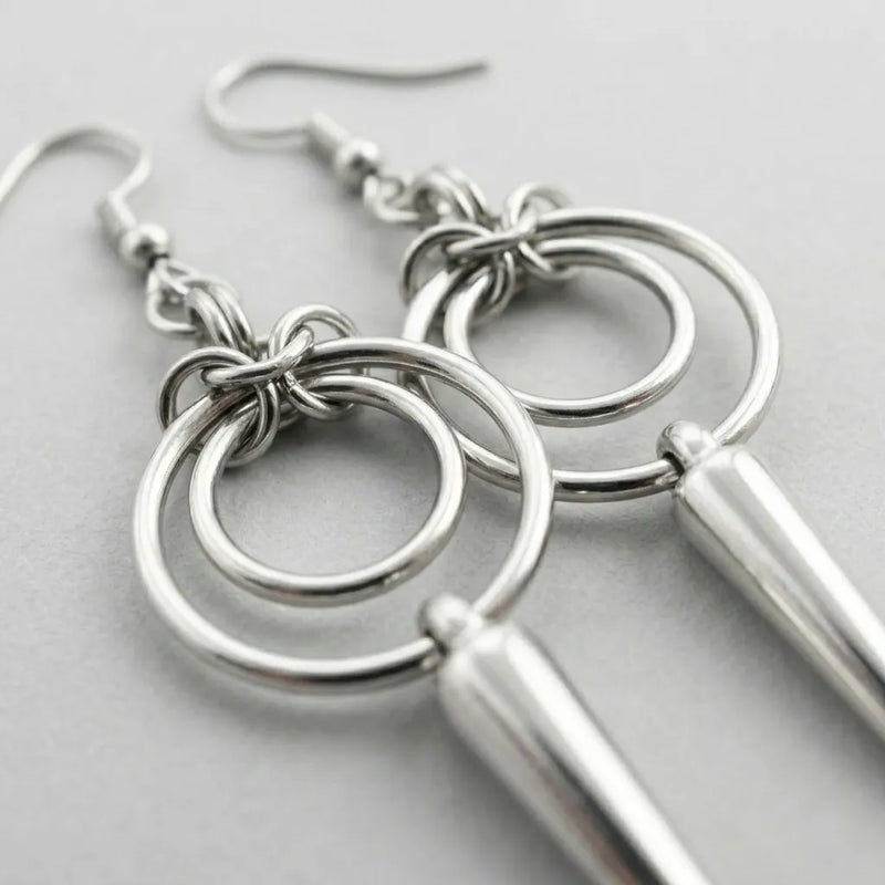 Double Spike Drop Earrings