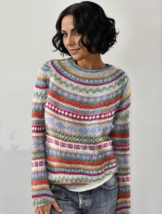 Yolanda® | Chic, long-sleeved printed sweater