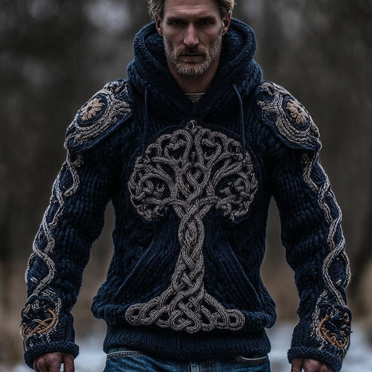 Men's Viking-style Tree Of Life Vintage Hoodie artswardrobe