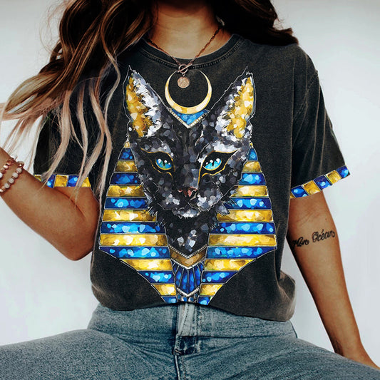 Comstylish Ancient Egyptian Black Cat Art T Shirt