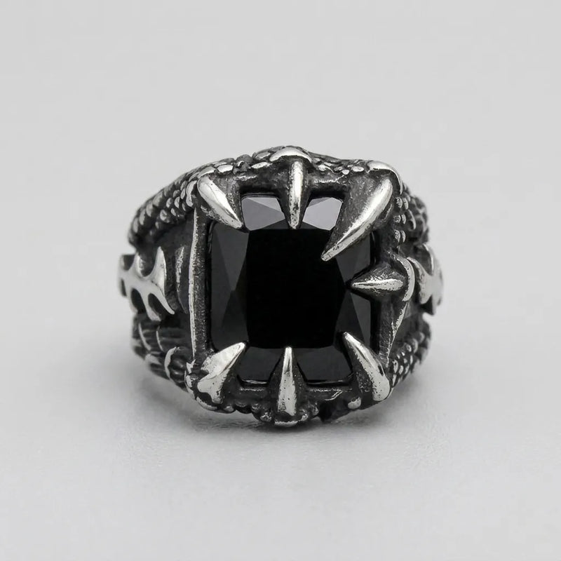 Dragon Claw Black Onyx Statement Ring