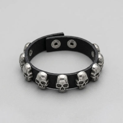 Legion of Skulls Leather Bracelet