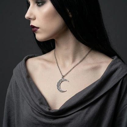 Dark Crescent Celtic Knot Necklace