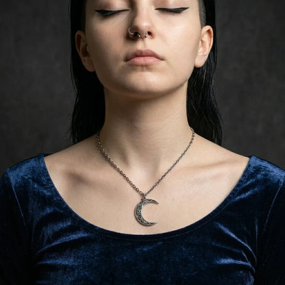 Dark Crescent Celtic Knot Necklace