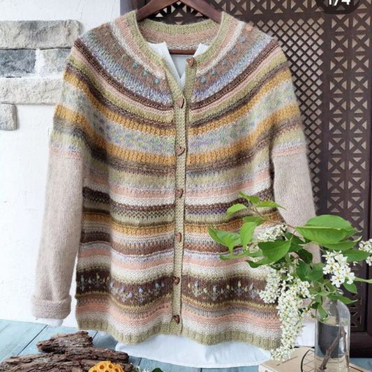 Vintage Icelandic Kofte Knit Jacquard Warmth Cardigan Unisex elevenforest