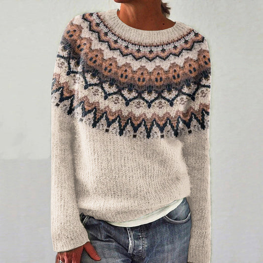 Vintage Icelandic Pattern Knit Sweater artswardrobe