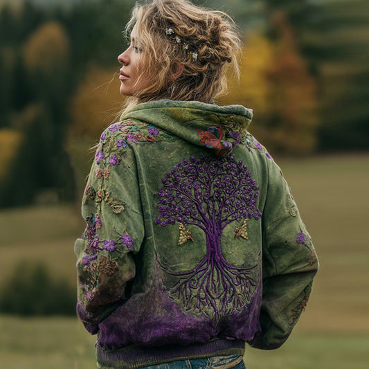 Comstylish Women's Viking Tree Of Life Casual Hoodie