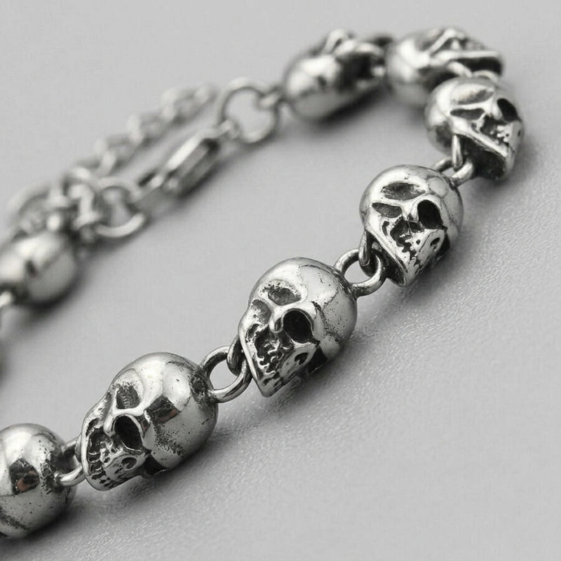 Full Skull Link Chain Bracelet