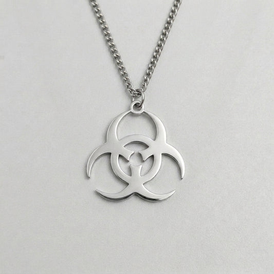 Industrial Biohazard Cutout Necklace