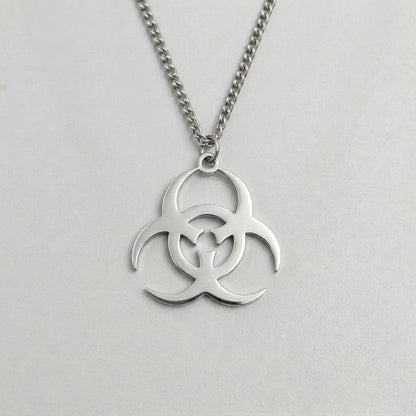 Industrial Biohazard Cutout Necklace