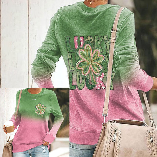 Comstylish Women's St. Patrick's Day Print Casual Sweatshirt