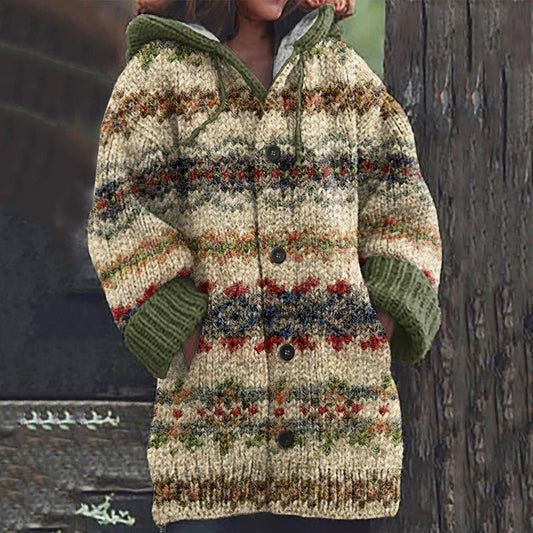 Vintage Tribal Icelandic Pattern Cardigan Sweater artswardrobe