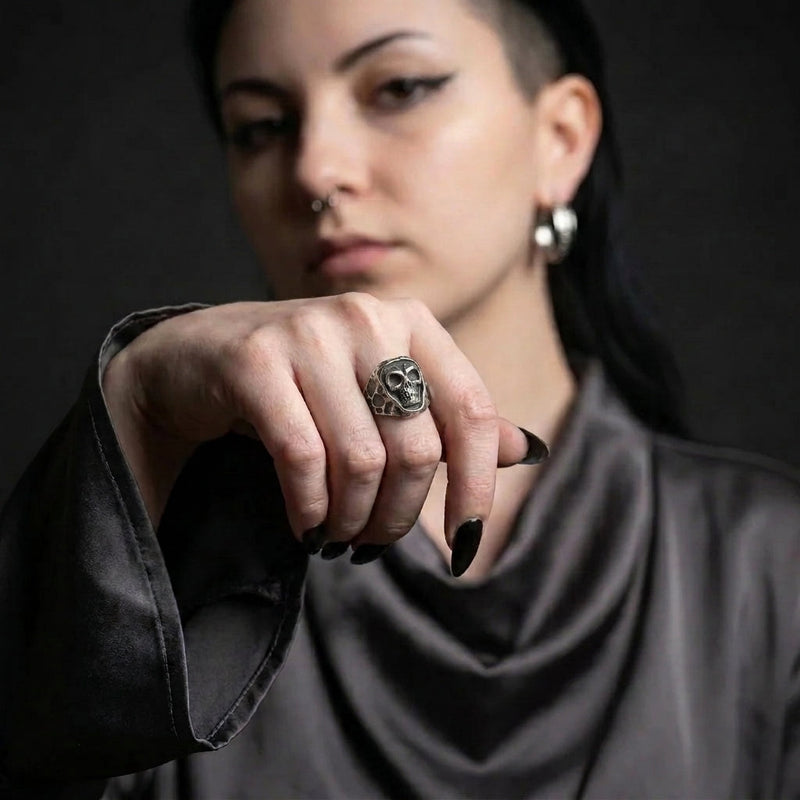 Textured Skull Ring