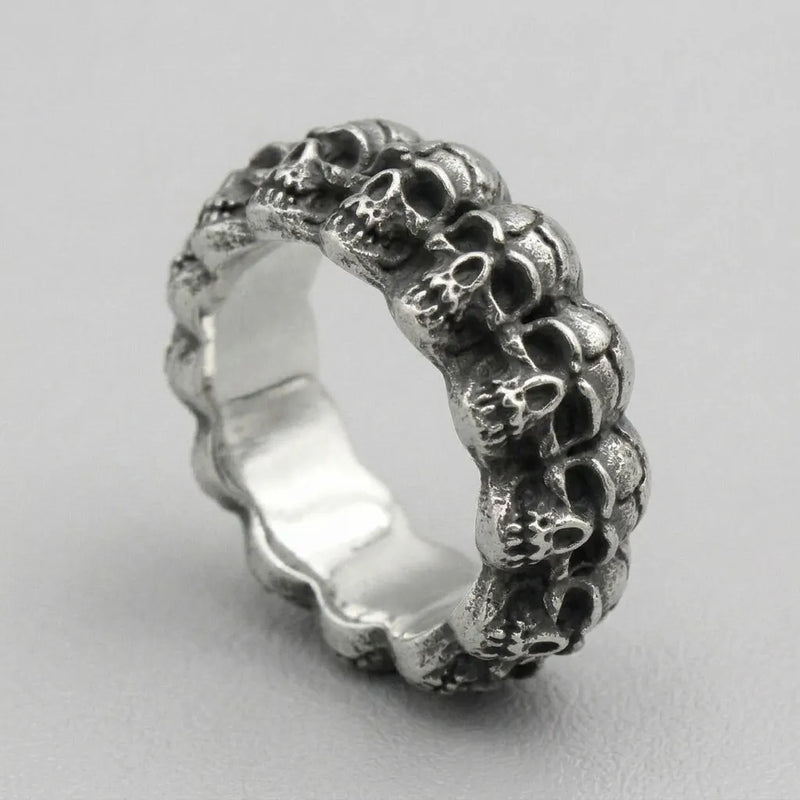 Stacked Skull Band Ring
