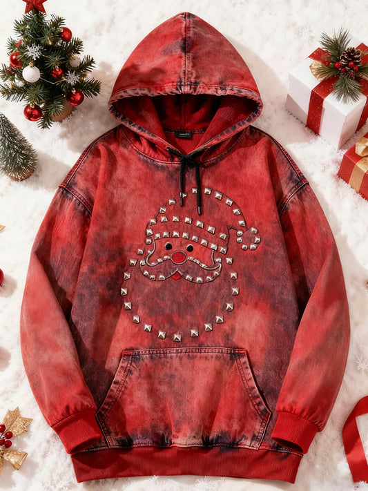 Comstylish Christmas Santa Claus Art Oversized Drop-shoulder Hoodie