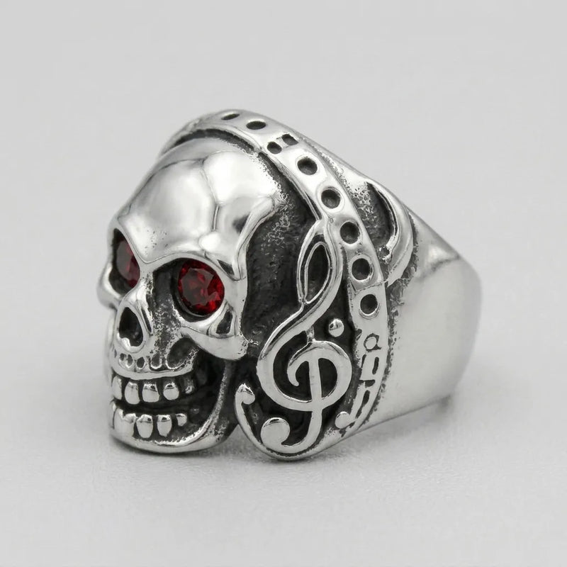 Red Eclipse Skull Ring