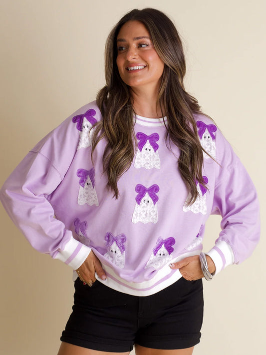 Comstylish Ghosts And Ghouls Round Neck Sweatshirt