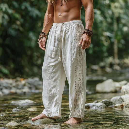 Men's Viking Summer Bohemian Tribal Casual Pants artswardrobe