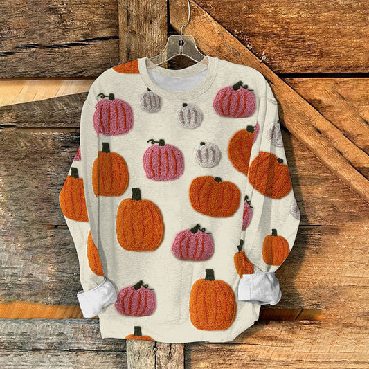 Women'S Halloween Pumpkin Print Sweatshirt artswardrobe