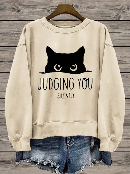 Women's Judging You Silently Print Sweatshirt elevenforest