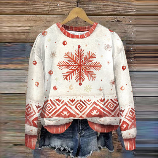 Comstylish Women's Christmas Geometric Print Sweatshirt
