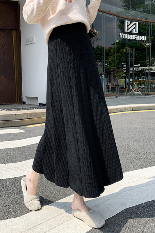 Lisa® | Pleated skirt, slim, high-waisted, mid-length sweater with A-line skirt