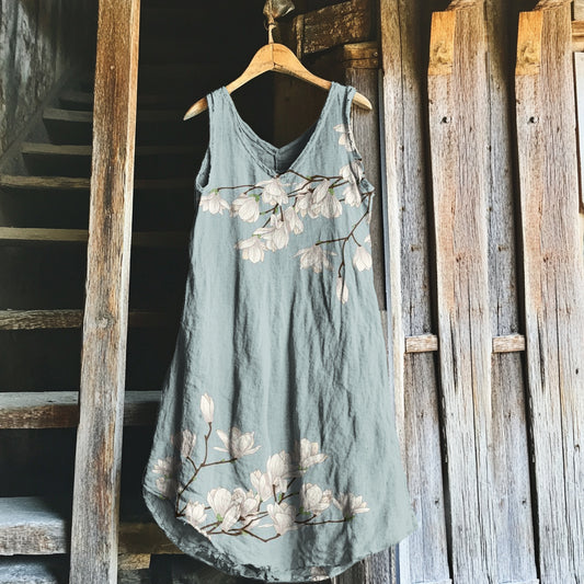 Comstylish Vintage Magnolia Japanese Art Comfy Tank Dress