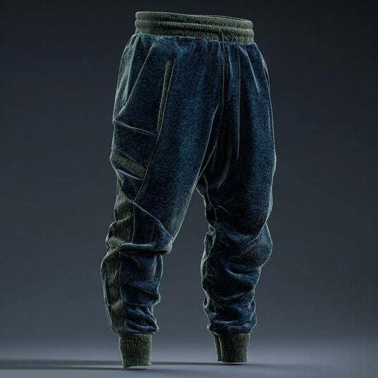 Men's Geometric Contrast Knit Trousers