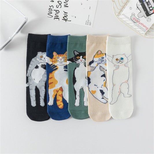 Comstylish Fun Standing Ears Cat Mid-calf Socks