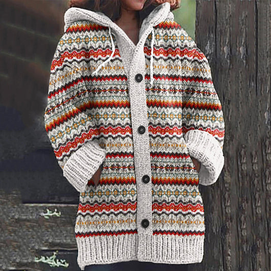 Vintage Icelandic Ethnic Floral Knitted Warm Cardigan Sweater elevenforest